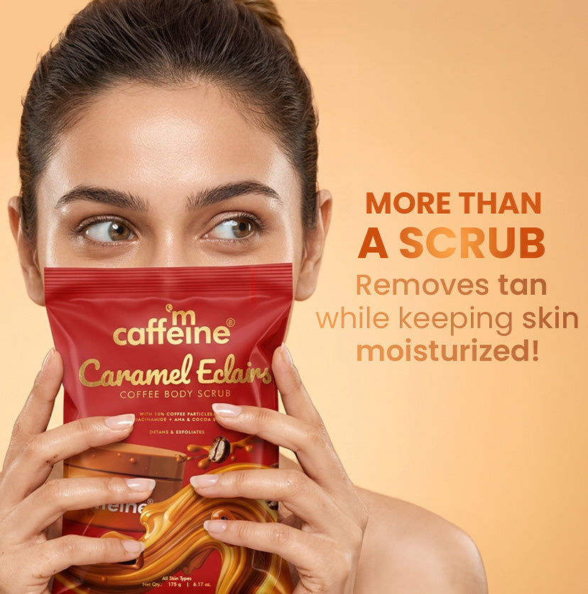 Caramel Eclairs Coffee Body Scrub - 175 g | 10% Coffee & AHAs